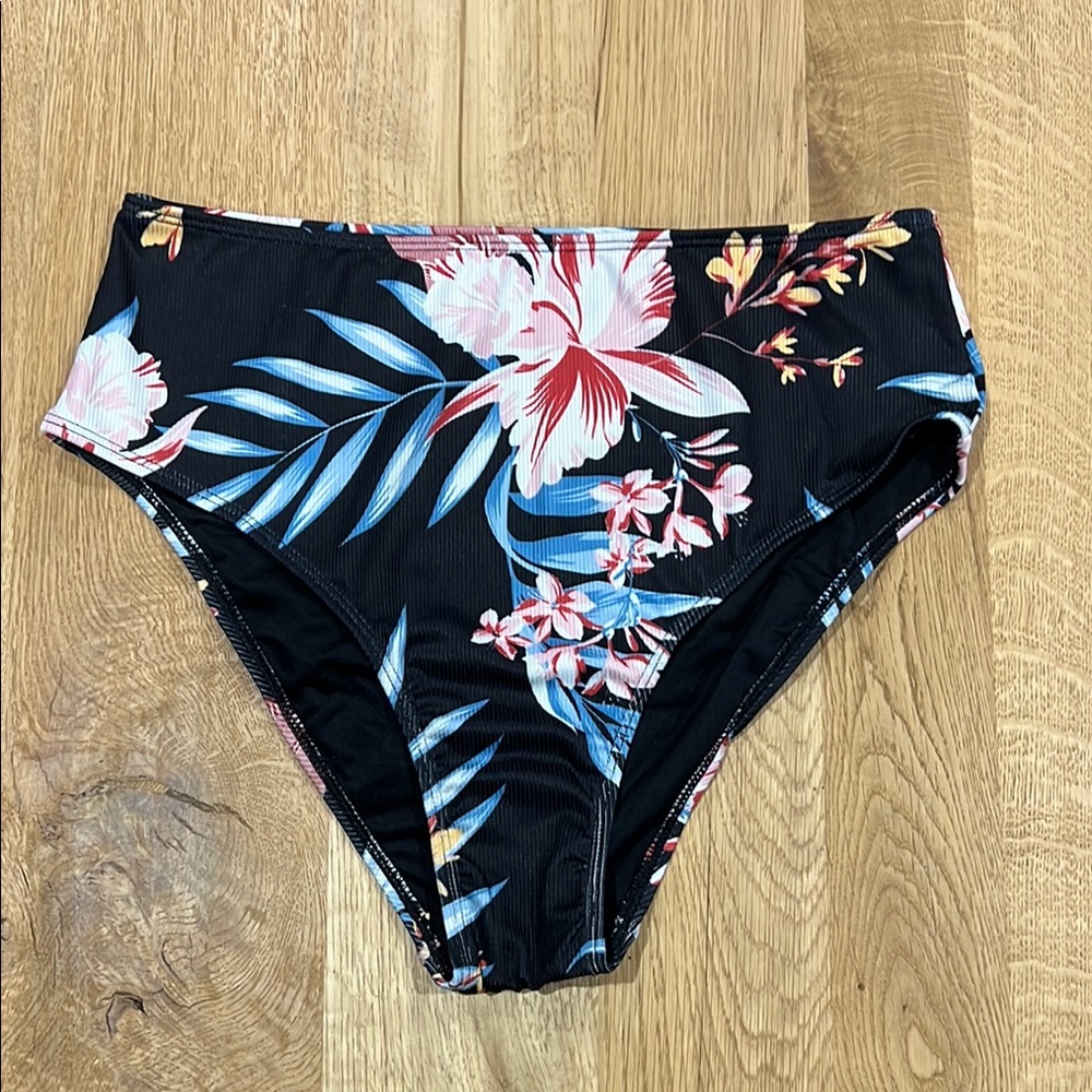 Floral Black Women's Swim Bottom